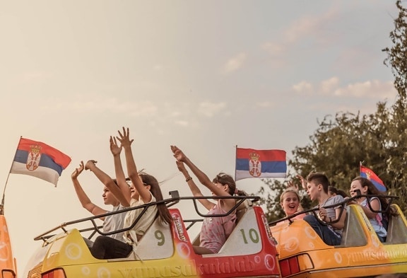 roller coaster, amusement park, exhilaration, fast, enjoyment, children, speed, festival, vehicle, fun