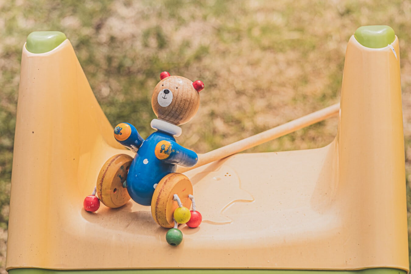 Parque infantil, urso, colorido, brinquedo, de madeira, diversão, verão, plástico, ao ar livre, cor