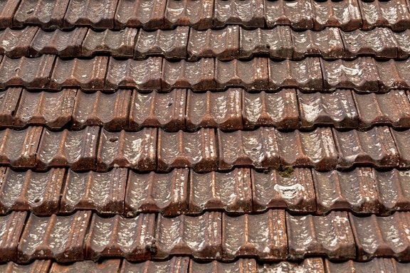 Плитка керамічна, на даху, звичайний, покрівельні, дах, брудні, розпад, старий, дизайн, Текстура