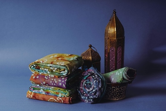 textil, pamut, India, törülköző, csendélet, design, stílus, színes, kézzel készített, dekoráció