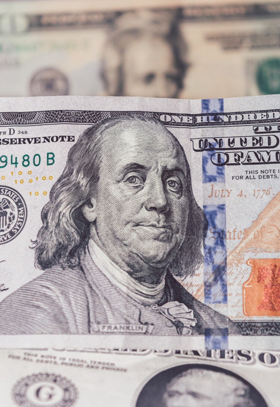 US dollar, United States of America, 100$ Benjamin Franklin, inflation, price, investment, loan, market, profit, bank