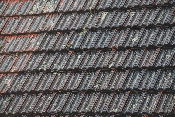 покривни, покрив, покрива, плочки, мокър, мръсни, материал, плочки, текстура, модел