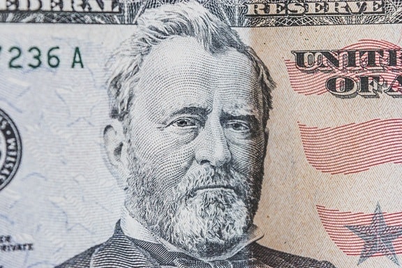 Američka novčanica od pedeset dolara, 50 dolara, Hiram Ulysses Grant, papirnati novac, novac, dolar, valuta, novac, financije, papir, banka