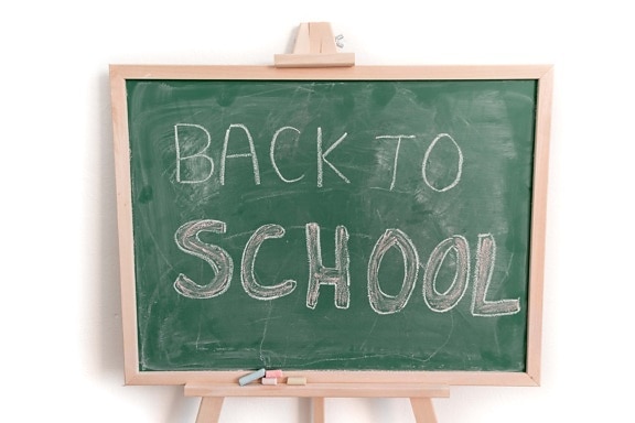 back to school, dark green blackboard, text, school day, chalk, school, class, classroom, education, display