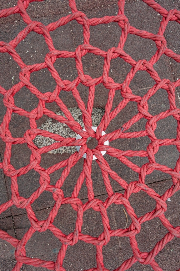 rope, network, red, circle, nylon, pattern, web, texture, abstract, handmade