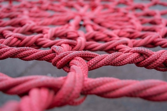 rød, knude, netværk, materiale, helt tæt, nylon, fiber, reb, fastener, streng