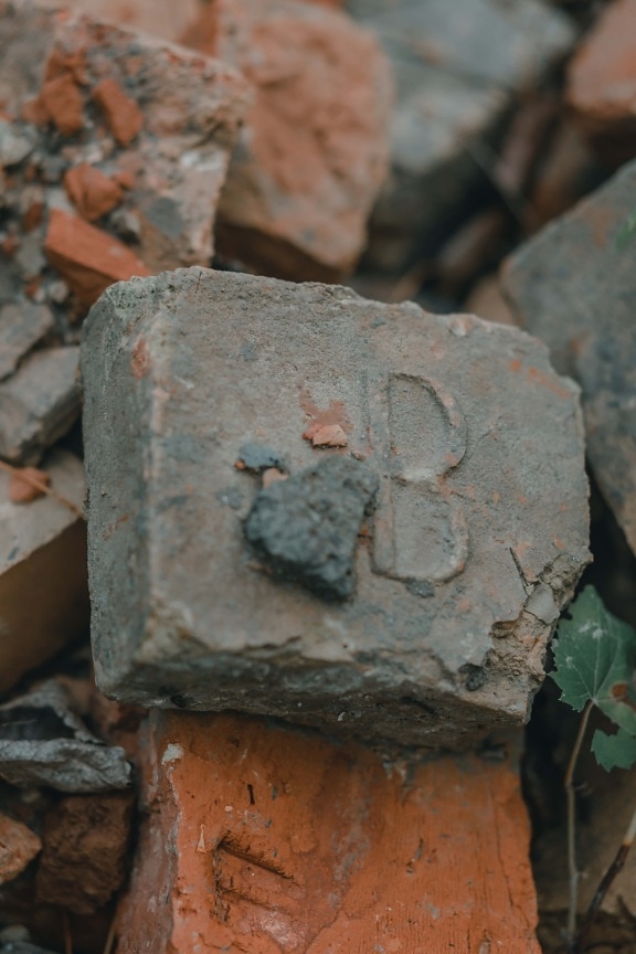 half, brick, old, dirty, abandoned, outdoors, rough, texture, brown, grunge