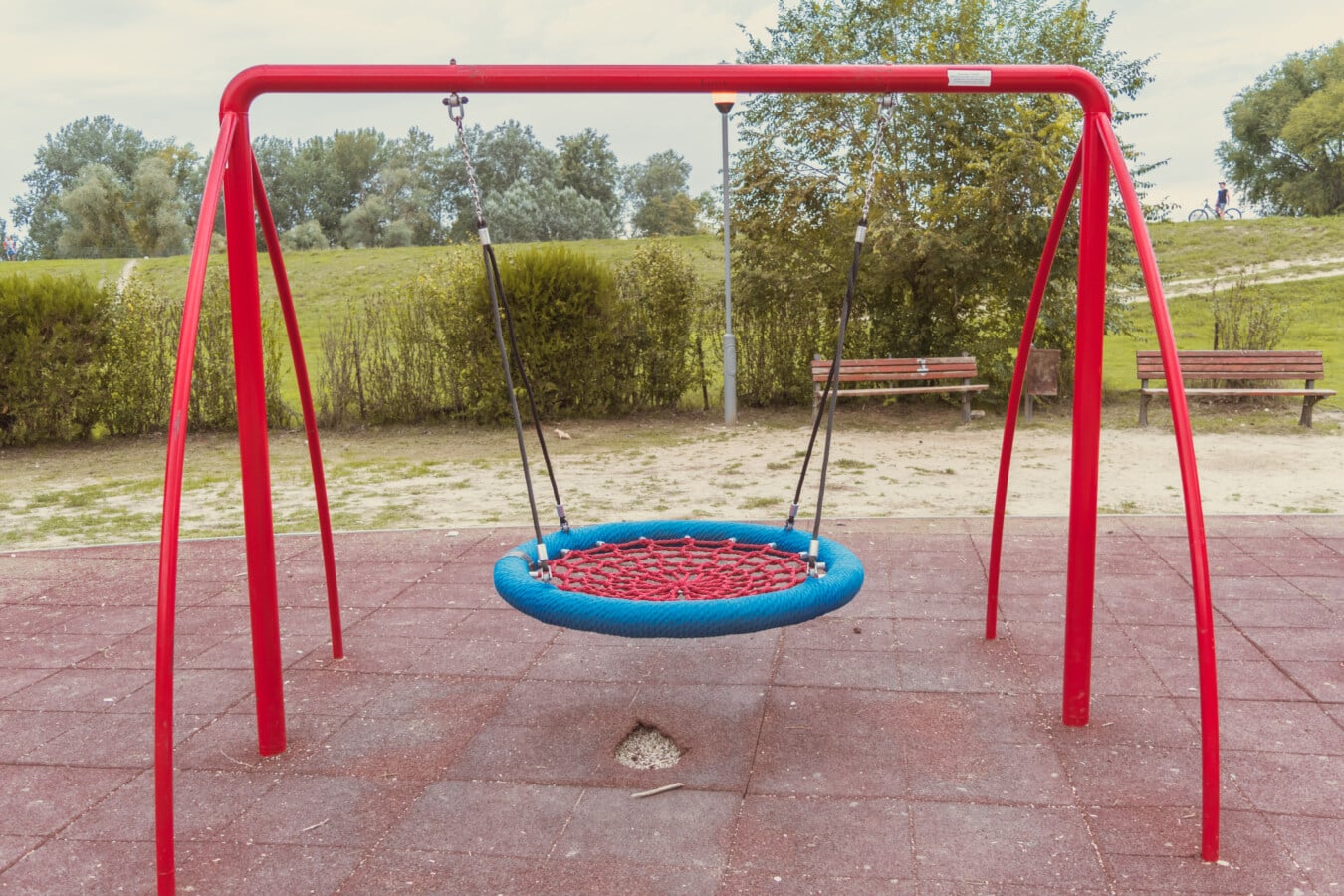 playground, swing, mechanism, fun, entertainment, empty, recreation, schoolyard, park, play