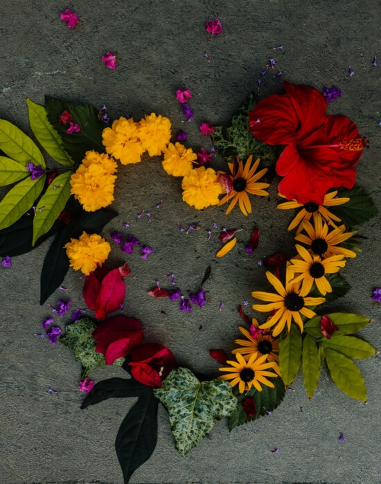 fleurs, coeur, décoration, romantique, créativité, fleur, feuille, bouquet, arrangement, nature