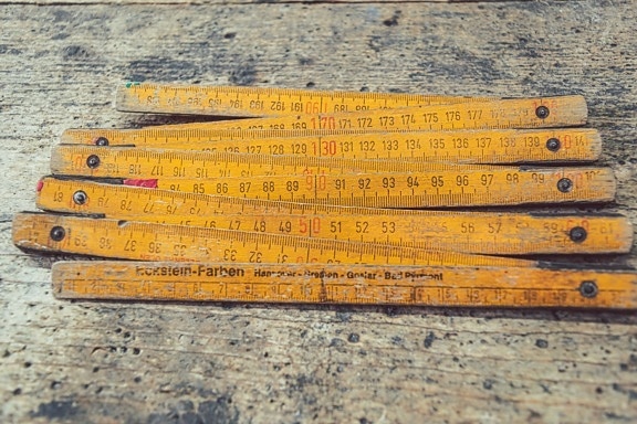 polegadas, medidor de, ferramenta, de madeira, comprimento, carpintaria, ferramenta de mão, medição, medida, de medição