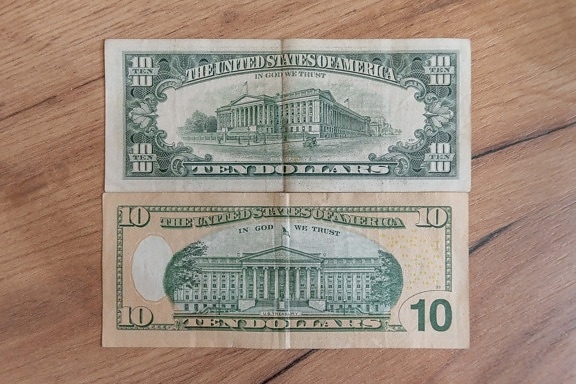 10$ ten, American dollars, United States of America, money, currency, cash, paper, finance, retro