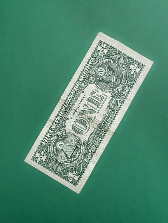 one, dollar, America, close-up, banknote, paper, dark green, money, finance, currency