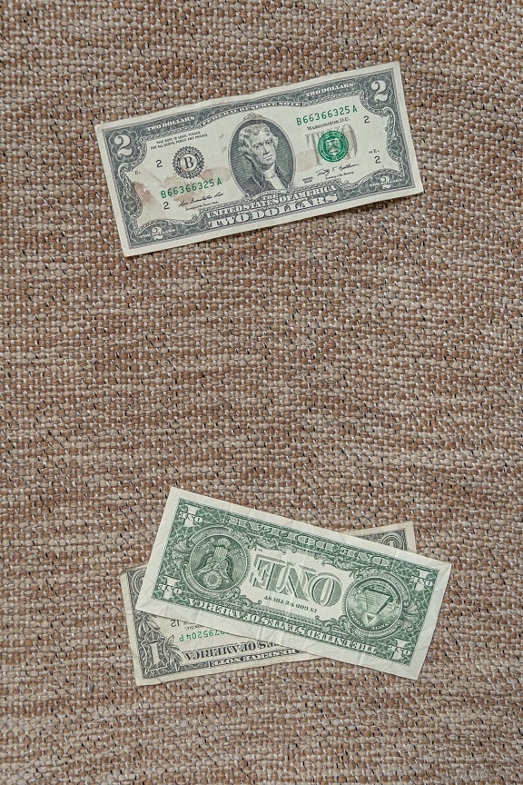 two American dollars banknote, Thomas Jefferson, paper, money, currency, savings, finance, value, detail