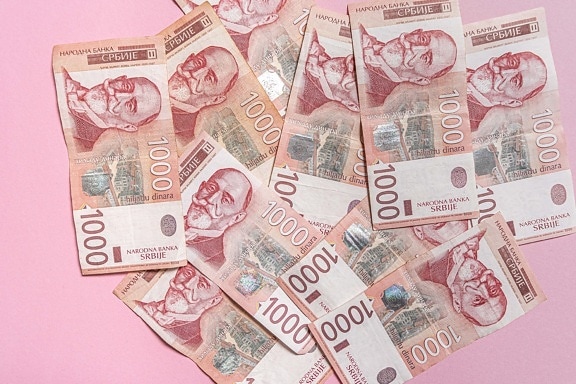 dinar sérvio, em dinheiro, notas de banco, inflação, valor, crescimento económico, das finanças, papel, dinheiro, moeda