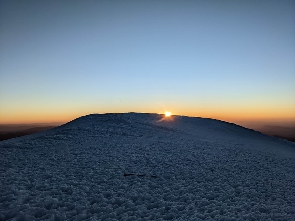 nevoso, tramonto, picco di montagna, sera, orizzonte, orizzontale, maestoso, Panorama, Alba, sole