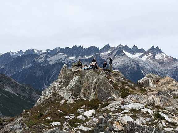 Peru, Bergsteigen, Bergspitze, Menschen, Gruppe, Wandern, Hochland, Landschaft, Peak