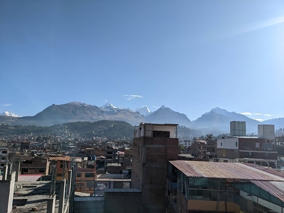 Peru, centro da cidade, área urbana, casas, telhados, Sul, América, cidade, arquitetura, casa
