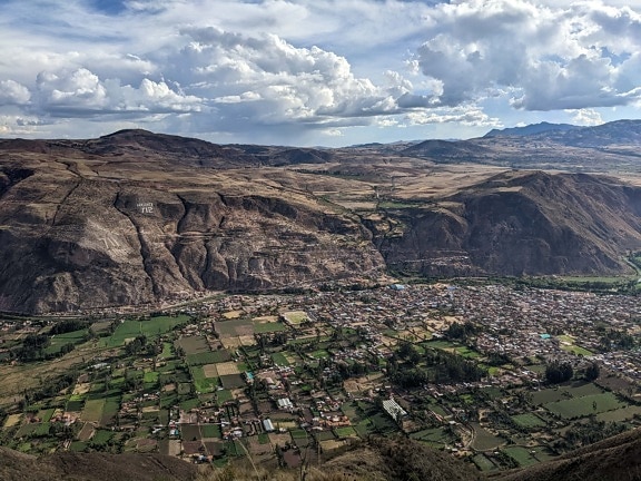 panorama, dalen, by, Peru, bjerge, landskab, rækkevidde, bjerg, højt land, natur
