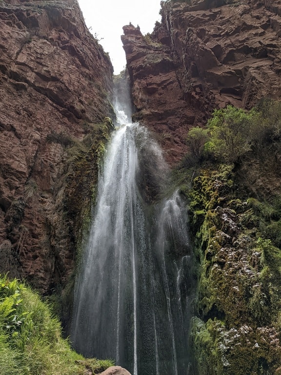 waterfall, cliff, wilderness, splash, creek, flow, water jump, river, stream, water