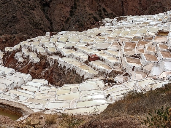 salt, mine, mountains, Peru, valley, landscape, industry, nature, mountain, geology