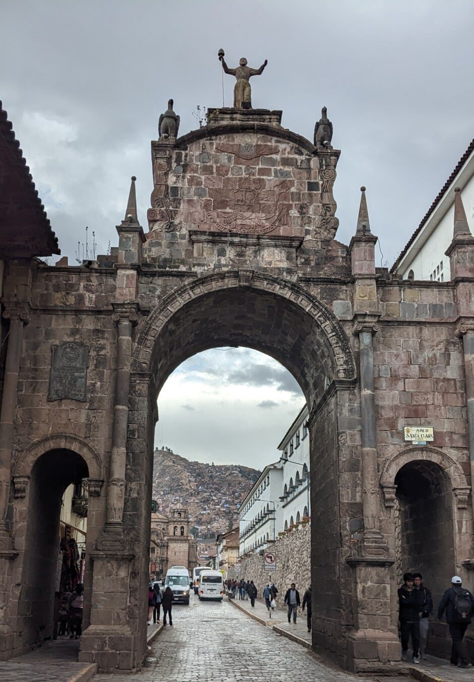 Brána, oblouk, Peru, klášter, ulice, centrum města, středověké, památník, architektura, staré