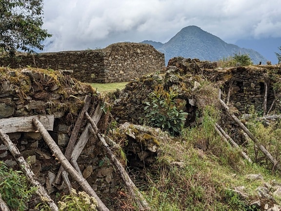 stone wall, fence, Peru, ruin, abandoned, archeology, ancient, landscape, architecture, mountain