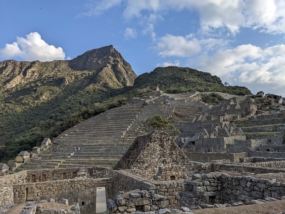 Peru, Arkeologia, matkailukohde, temppeli, kivimuuri, kivityöt, pilata, vanha, maisema, antiikin