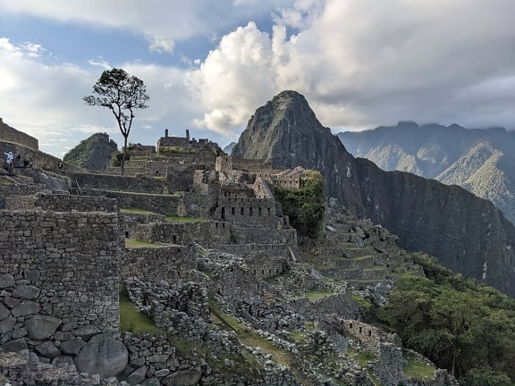 Peru, archeology, landmark, ancient, city, historic, stone wall, landscape, mountain, architecture