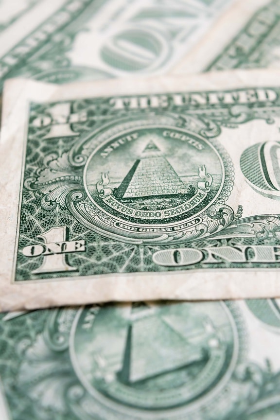 dollar, piramide, dichtbij, symbool, bankbiljet, geld, contant geld, Financiën, valuta