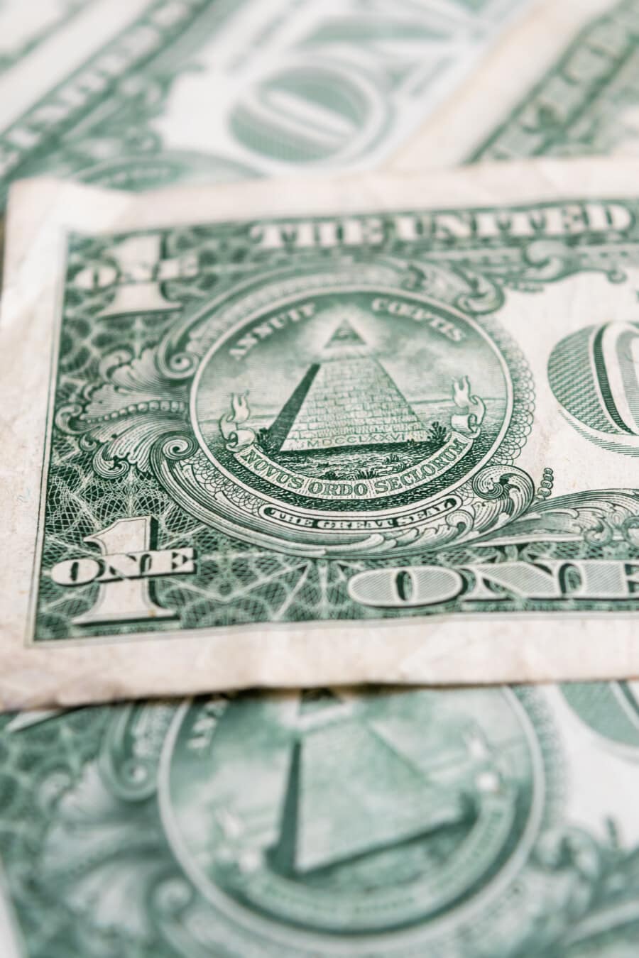 one, dollar, pyramid, close-up, symbol, banknote, money, cash, finance, currency