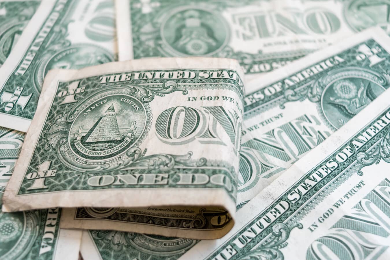 dólar, notas de banco, pirâmide, símbolo, em dinheiro, poupança, dinheiro, moeda, negócios