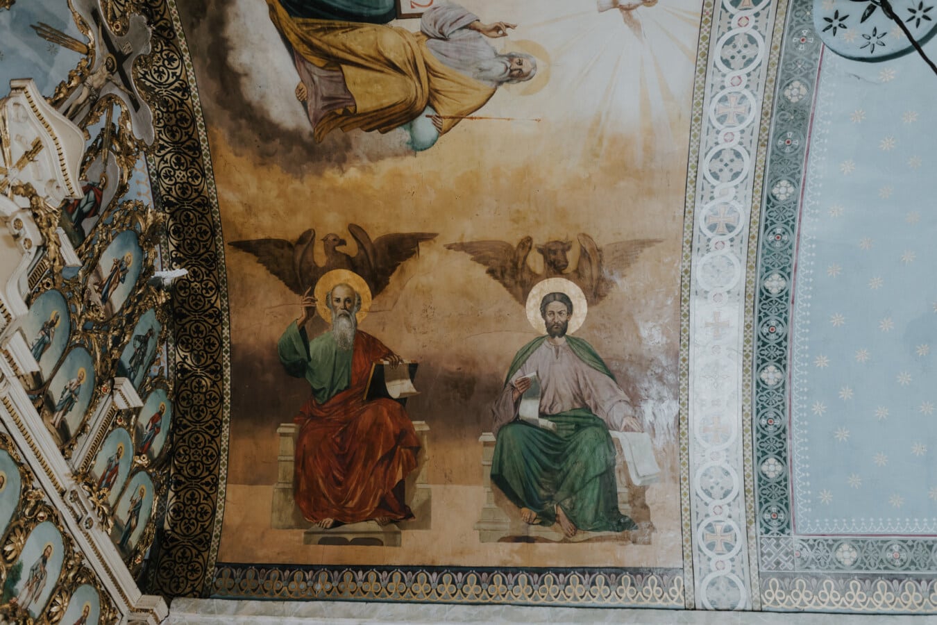 santo, mural, ikon, Ortodoks, Kekristenan, seni rupa, karya seni, dinding, abad pertengahan, budaya