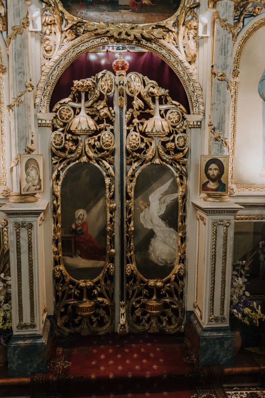 vrata, oltar, pravoslavlje, ikona, rezbarije, fina umjetnost, ukras, barok, crkva, religija