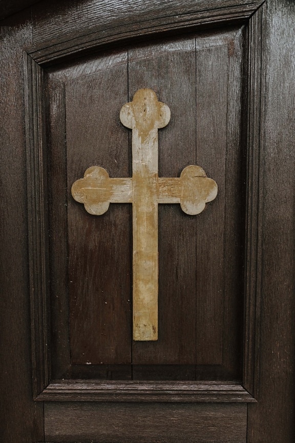 православие, кръст, спасение, твърда дървесина, вратата, ръчно изработени, дъски, кафяв, дървени, дървен материал