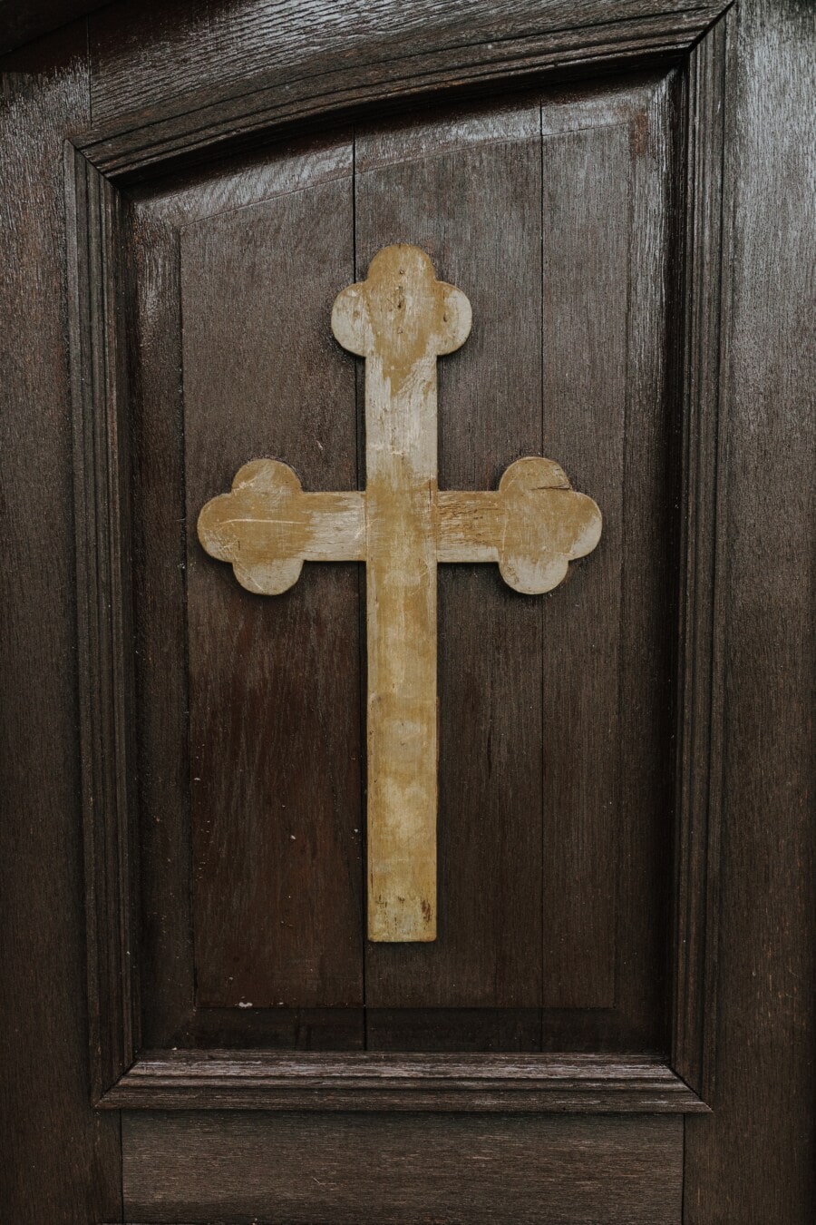 ortodokse, Cross, frelse, hårdttræ, døren, håndlavede, planker, brun, træ, træ