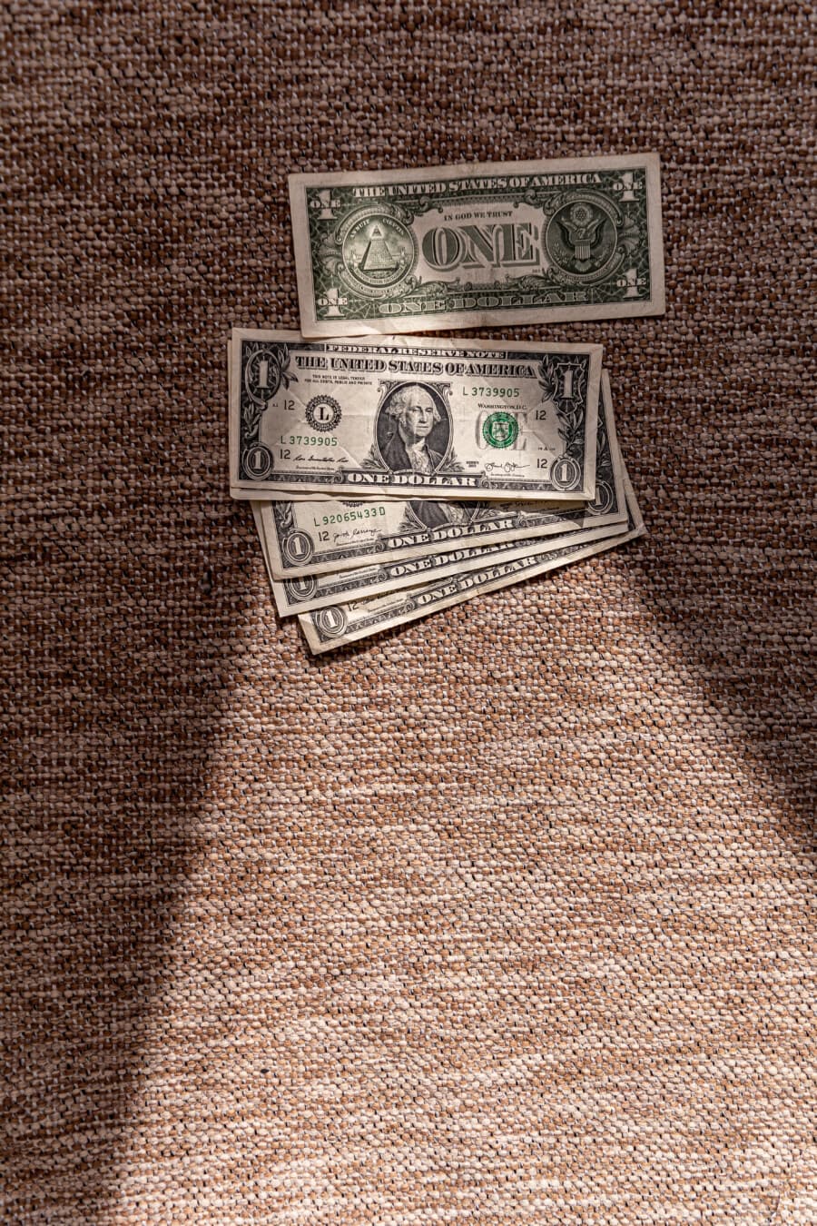 pyramid shadow, one dollar $1, cash, paper money, banknote, dark, currency, savings