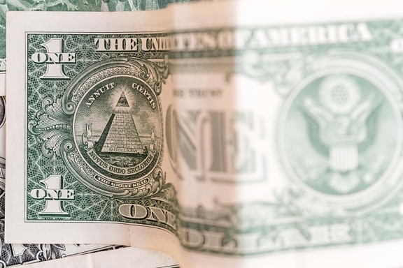 dolar, piramida, izbliza, novac, zelena, valuta, novac, novčanica, papir
