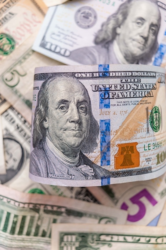 Franklin, dollarn, kontanter, Pappers-pengar, många, inflationen, ekonomisk tillväxt, pengar, bank, valuta