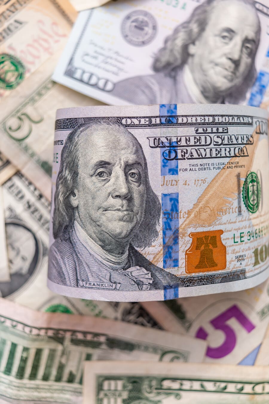 Franklin, dólar, dinero en efectivo, papel moneda, muchos, inflación, crecimiento económico, dinero, banco, moneda