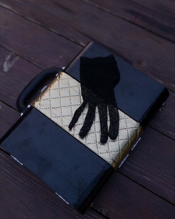 gant, déguisement, noir, élégant, sac à main, mode, classique, coûteux, en cuir, style