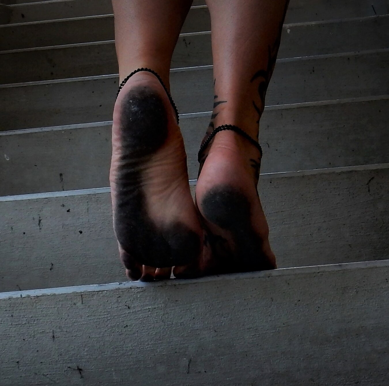 dirty, feet, legs, barefoot, concrete, stairs, footwear, walking, foot, steps