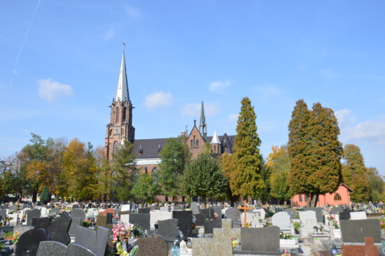 Poland, cemetery, christian, cathedral, church tower, gravestone, gothic, grave, church, architecture