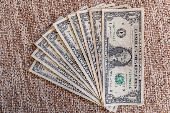 pila, dólar, préstamo, de cerca, América, inflación, papel, dinero, dinero en efectivo