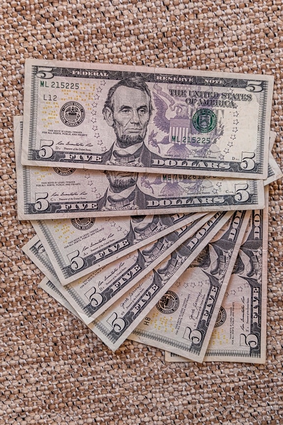 dolar, Spojené státy americké, papírové peníze, zblízka, hromada, prezident, měna, financování, papír, hotovost
