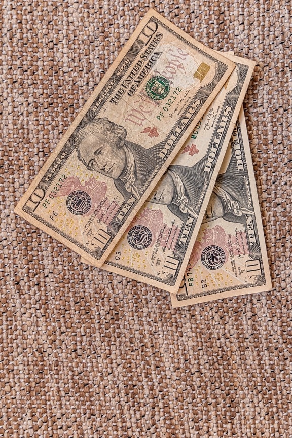 Pappers-pengar, dollarn, vintage, Amerika, valuta, besparingar, pengar, papper, prestationen, stackar