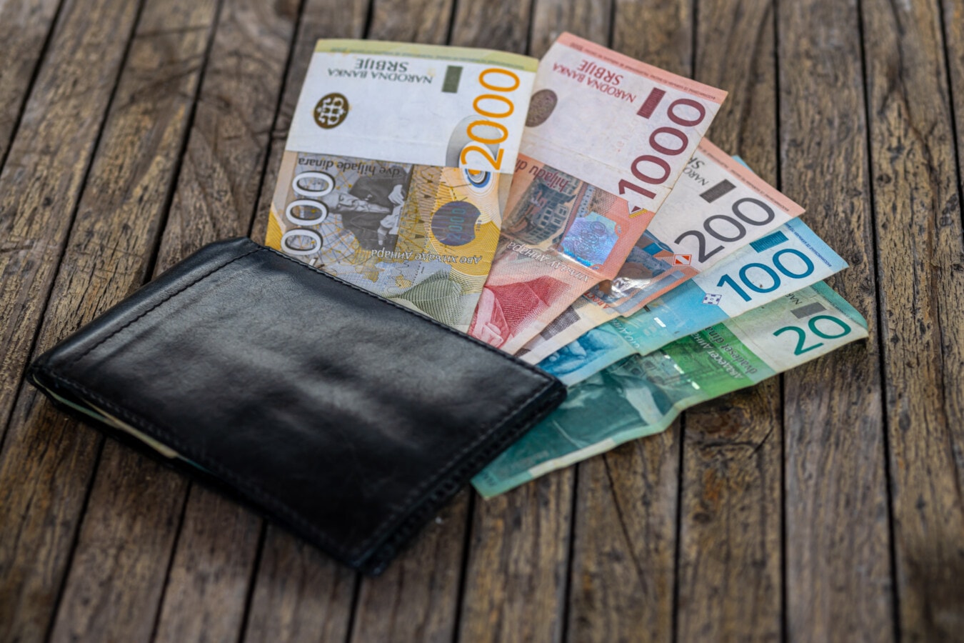 Serbia, dinaro serbo, portafoglio, soldi di carta, banconota, inflazione, crescita economica, soldi, business, valuta