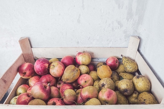 peras, maçãs, orgânicos, cesta, produtos, frutas, produzir, comida, fresco, maçã