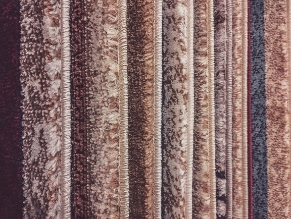 Various carpet products showing their material and texture