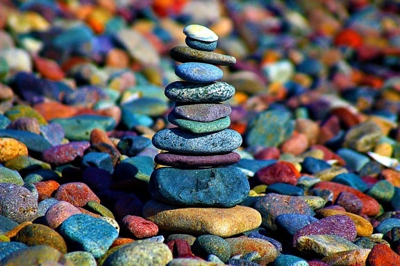 színes, kövek, harmónia, egyensúly, halom, sziklák, közelkép, szín, szikla, Zen