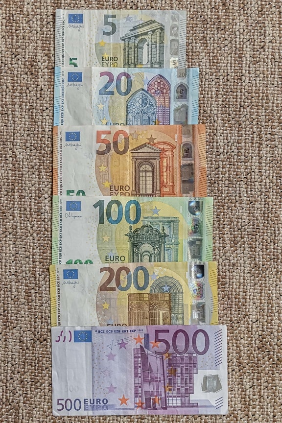 スタック, お金, ユーロ, 現金, ヨーロッパ連合, 経済成長, 経済, 通貨, 紙, 銀行